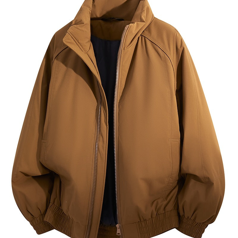 Unisex Oversize-Bomberjacke mit Stehkragen, elastischem Saum & wattierter Fütterung Echoarchiv