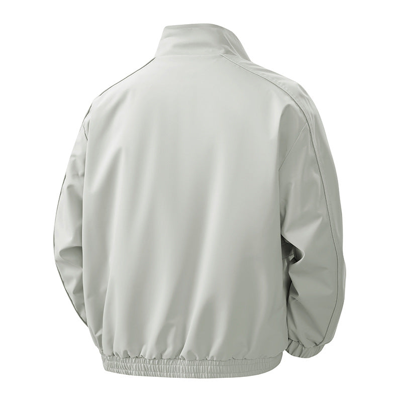 Herren leichte Übergangsjacke mit ergonomischen Schnittlinien, Stehkragen und verdecktem Reißverschluss – Brevano