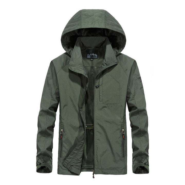 Herren Leichte Kapuzen-Outdoorjacke im technischen Look mit atmungsaktivem Meshfutter und Reißverschlusstaschen – Taviero