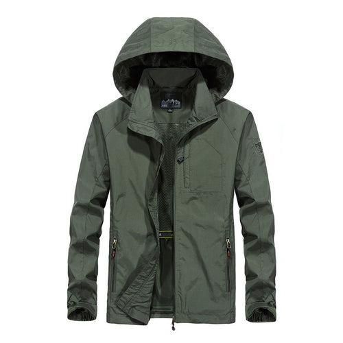 Herren Leichte Kapuzen-Outdoorjacke im technischen Look mit atmungsaktivem Meshfutter und Reißverschlusstaschen – Taviero