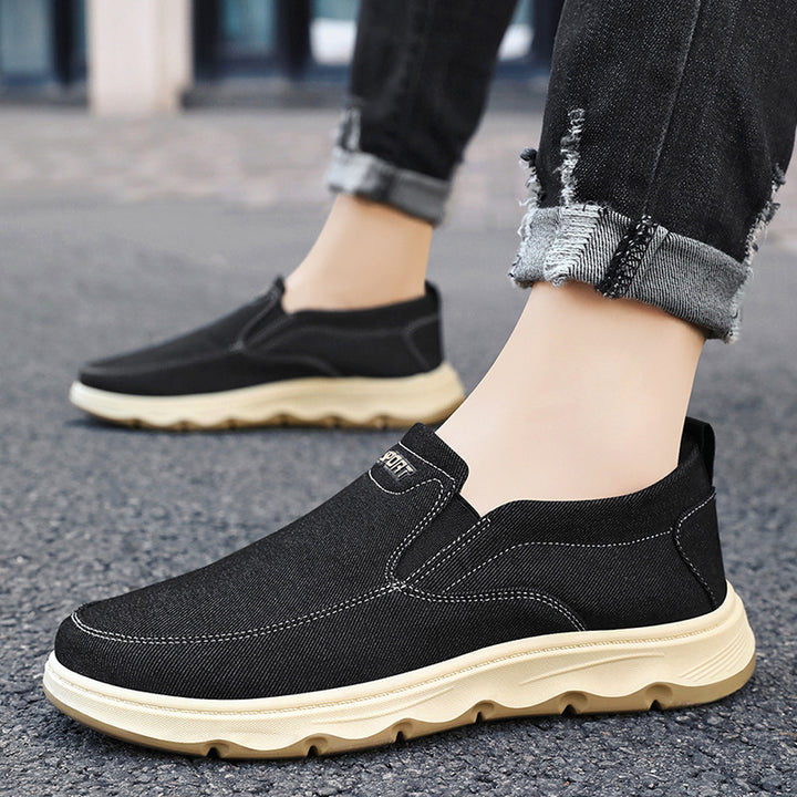 Herren nan leichter atmungsaktiver Canvas-Slip-On Freizeitschuh mit elastischem Einstieg und stoßdämpfender Leichtlaufsohle Echo Archiv
