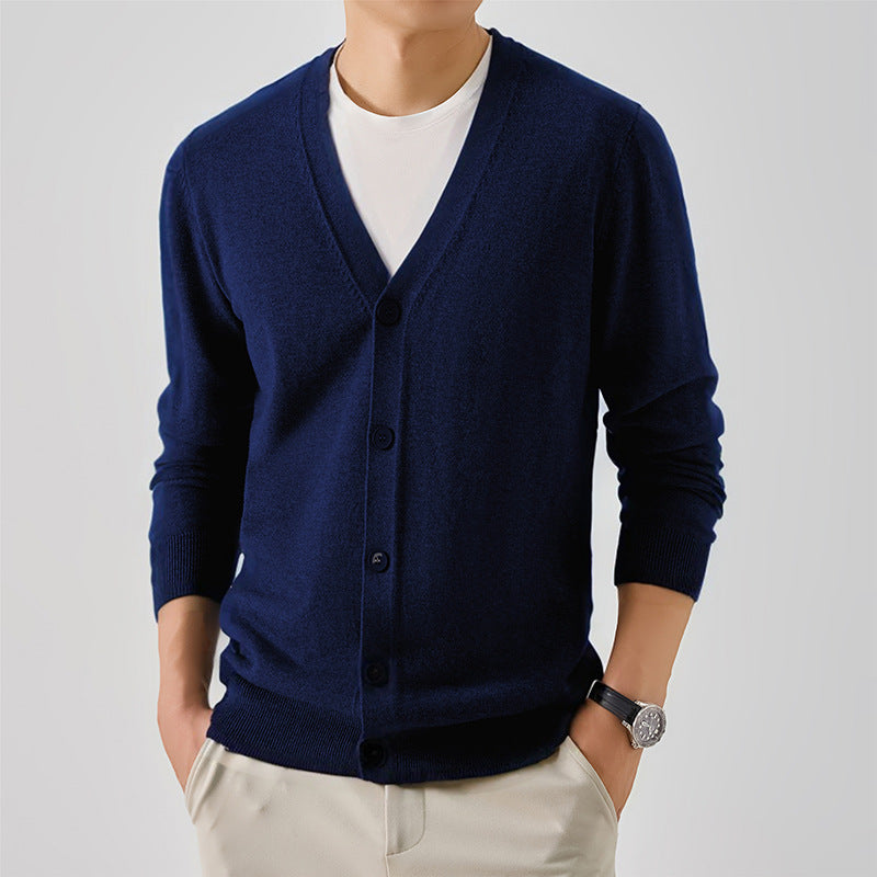 Herren elegante Strickjacke mit V-Ausschnitt Echoarchiv