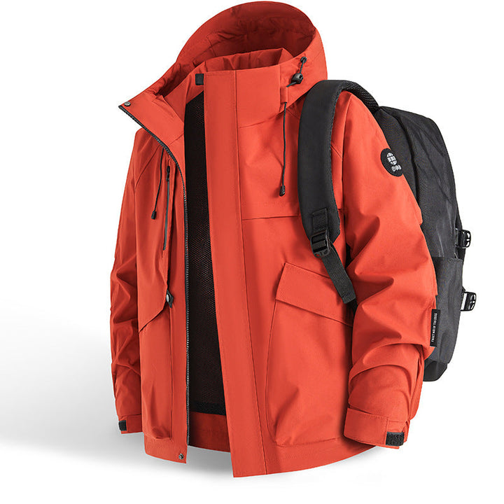 Herren technische Allwetterjacke mit praktischen Taschen und verstellbarem Kragen Echoarchiv