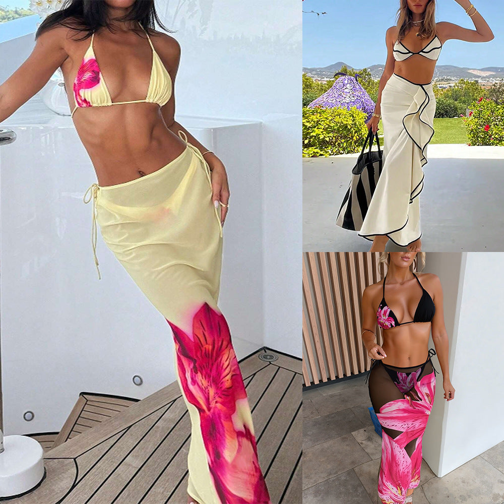 Damen Strand-Bikini-Set mit lässigem Maxi-Rock Echo Archiv