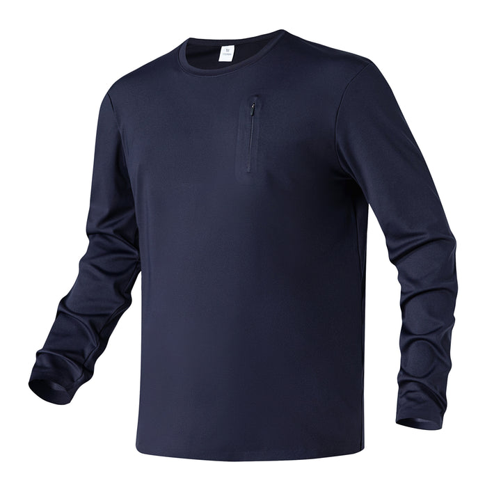 Herren Langarm-Performance-Shirt mit Brust-Reißverschlusstasche Echo Archiv