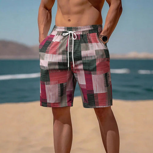 Herren stylische Bade-Shorts mit modernem Graphikmuster Echoarchiv
