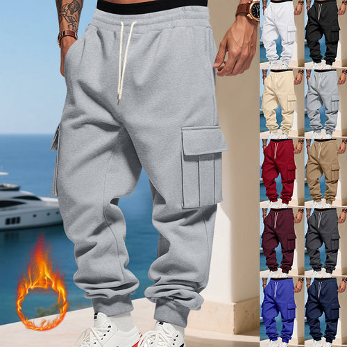 Herren Cargo-Jogginghose mit großzügigen Klappentaschen, elastischem Bund und gerippten Bündchen – Bravaro