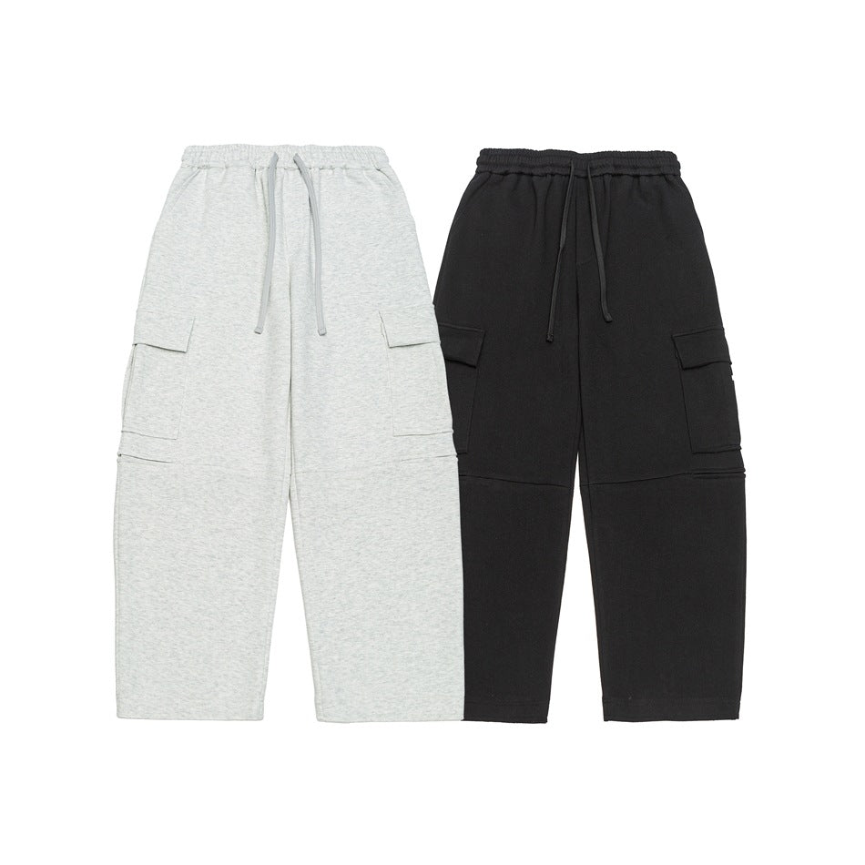 Damen Weite Cargo-Jogginghose aus French Terry mit Gummibund und aufgesetzten Klappentaschen Echoarchiv