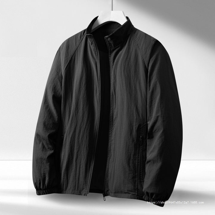 Herren Leichte winddichte Reißverschluss-Blousonjacke mit Stehkragen und elastischen Bündchen Echo Archiv