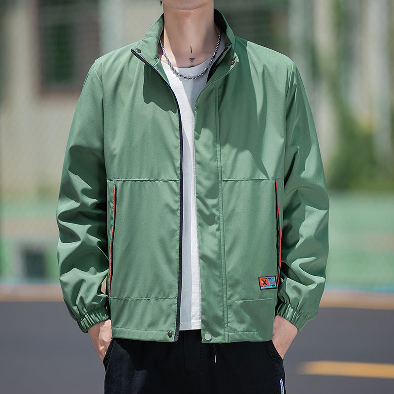 Herren wasserabweisende Sportjacke mit elastischen Bündchen und hohem Kragen Echoarchiv