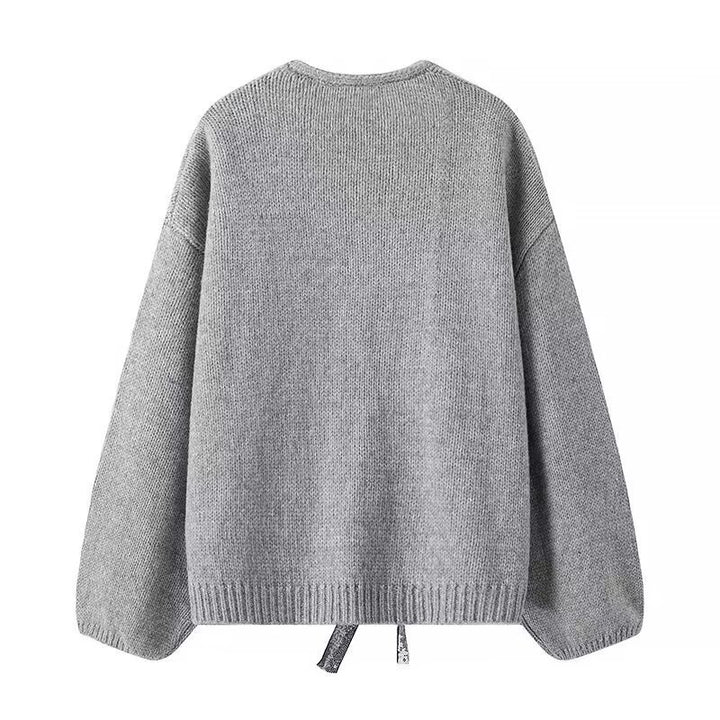 Damen Strickcardigan mit V-Ausschnitt und dreifachen Pailletten‑Schleifen Echo Archiv