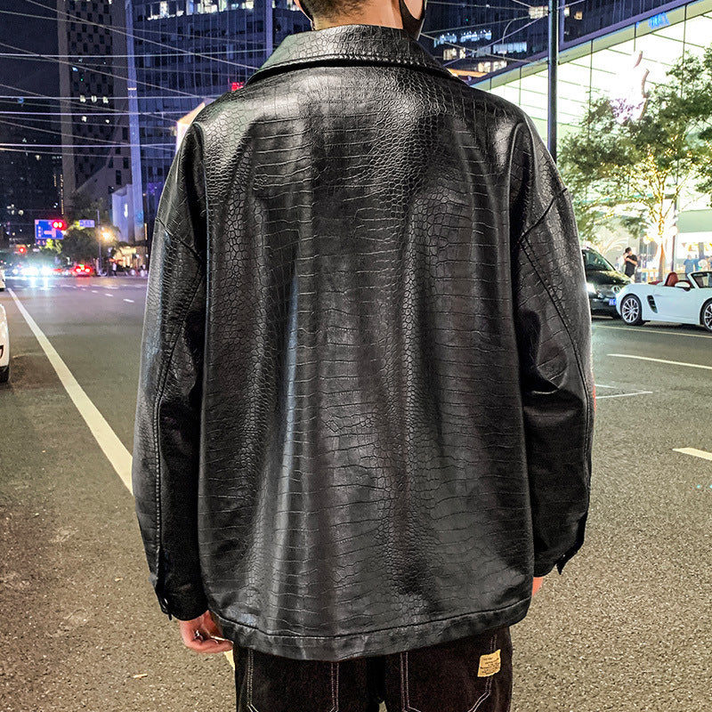 Herren Modische Freizeitjacke mit Druckknöpfen Echoarchiv