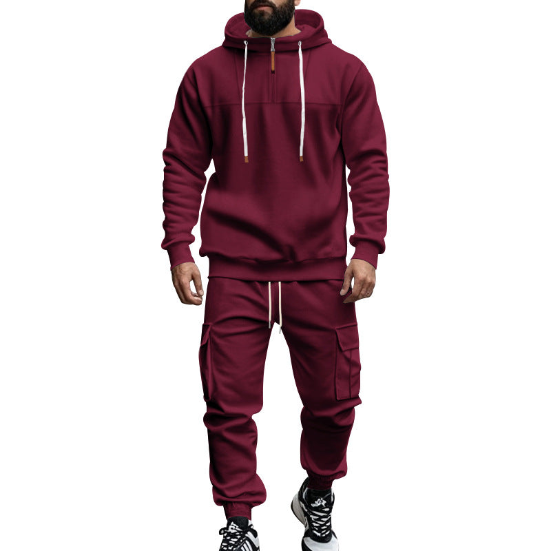 Herren nan Cargo-Jogginganzug mit Halbzip-Kapuzenpullover und tapered Cargohose Echo Archiv