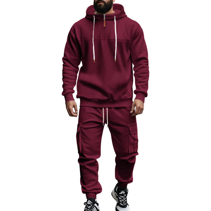 Herren nan Cargo-Jogginganzug mit Halbzip-Kapuzenpullover und tapered Cargohose Echo Archiv