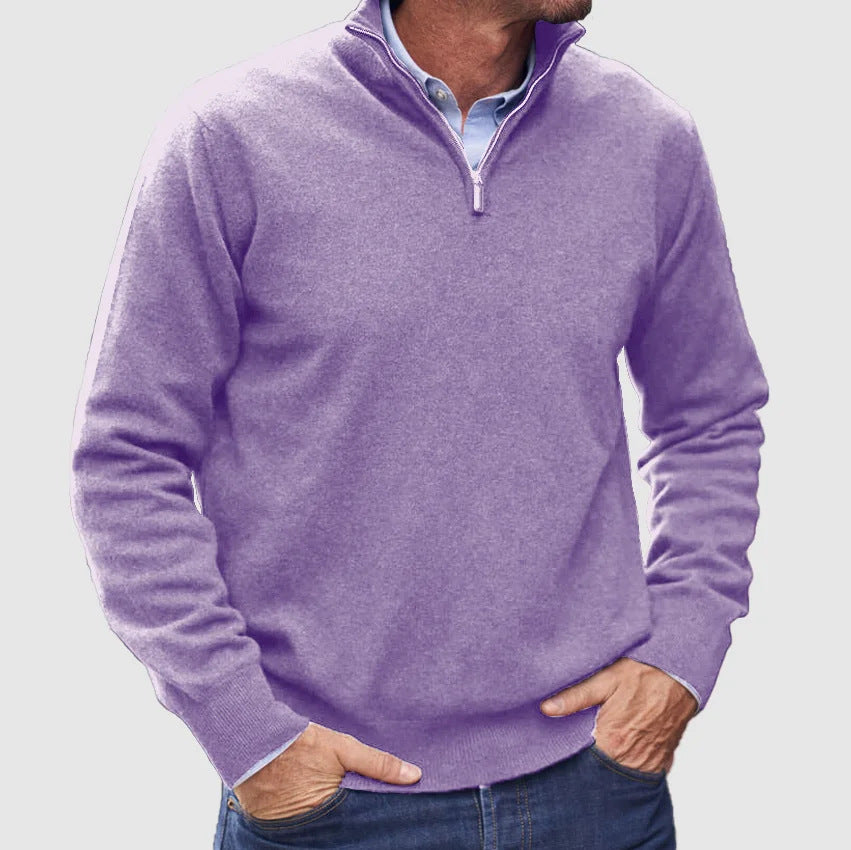 Herren Hochwertiger Strickpullover mit Stehkragen – Norvane