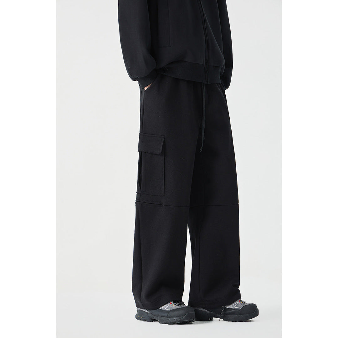 Damen Weite Cargo-Jogginghose aus French Terry mit Gummibund und aufgesetzten Klappentaschen Echoarchiv