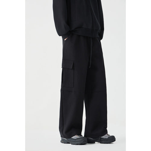 Damen Weite Cargo-Jogginghose aus French Terry mit Gummibund und aufgesetzten Klappentaschen Echoarchiv
