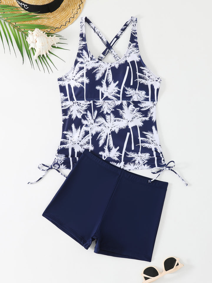 Damen Sportliches Tankini-Set mit floralem Design und verstellbaren Bündchen Echo Archiv