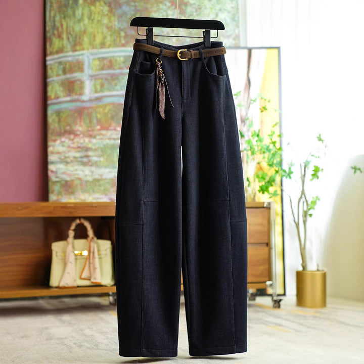 Damen Bequeme und modische Hose mit Gürtel Echoarchiv