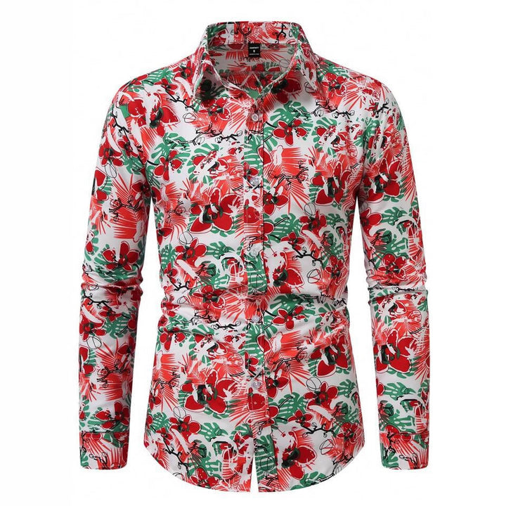 Herren Langarmhemd mit exquisitem Floral-Design Echoarchiv