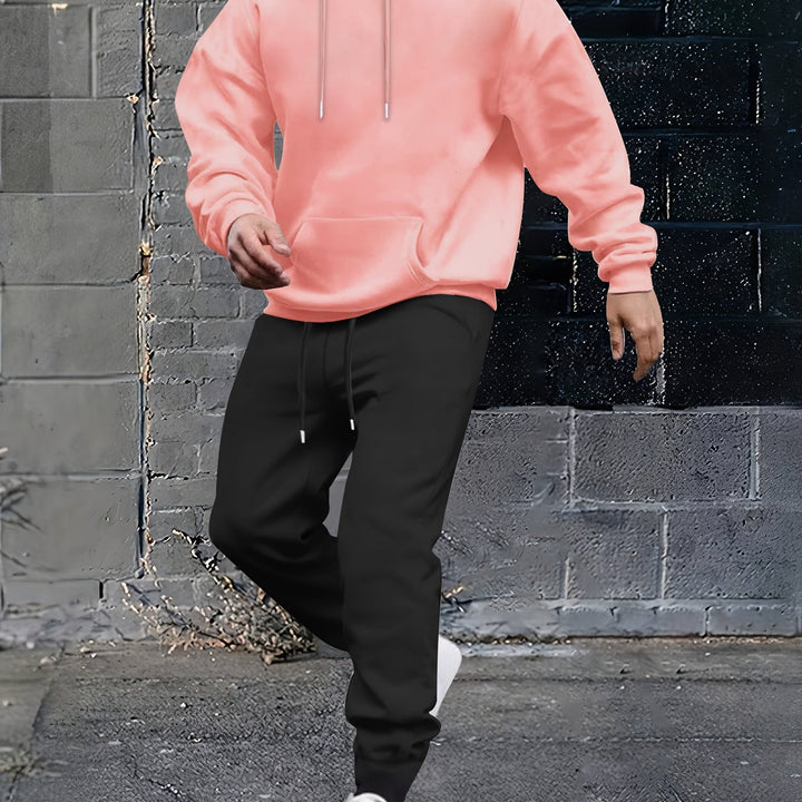 Herren Sportiver Kapuzenanzug mit verstellbarem Bund und seitlichen Taschen Echoarchiv