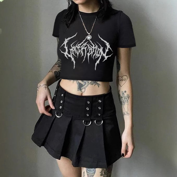 Damen Crop-T-Shirt mit fruchtigem Kirschdesign und lockerem Schnitt Echo Archiv