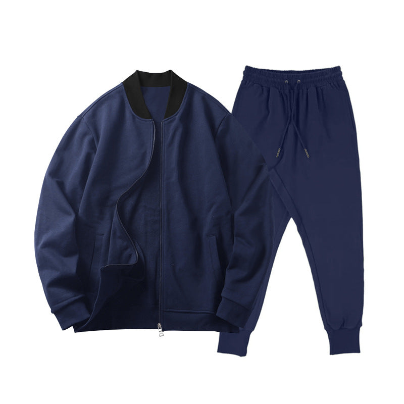 Herren nan locker geschnittenes Sweatset mit Reißverschluss-Bomberjacke und konisch zulaufender Jogginghose aus weichem Baumwollfleece Echo Archiv