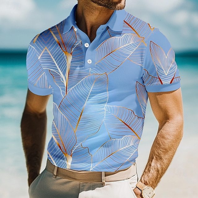 Herren Polohemd mit modernem geometrischen Muster und hochwertiger Baumwollqualität Echoarchiv