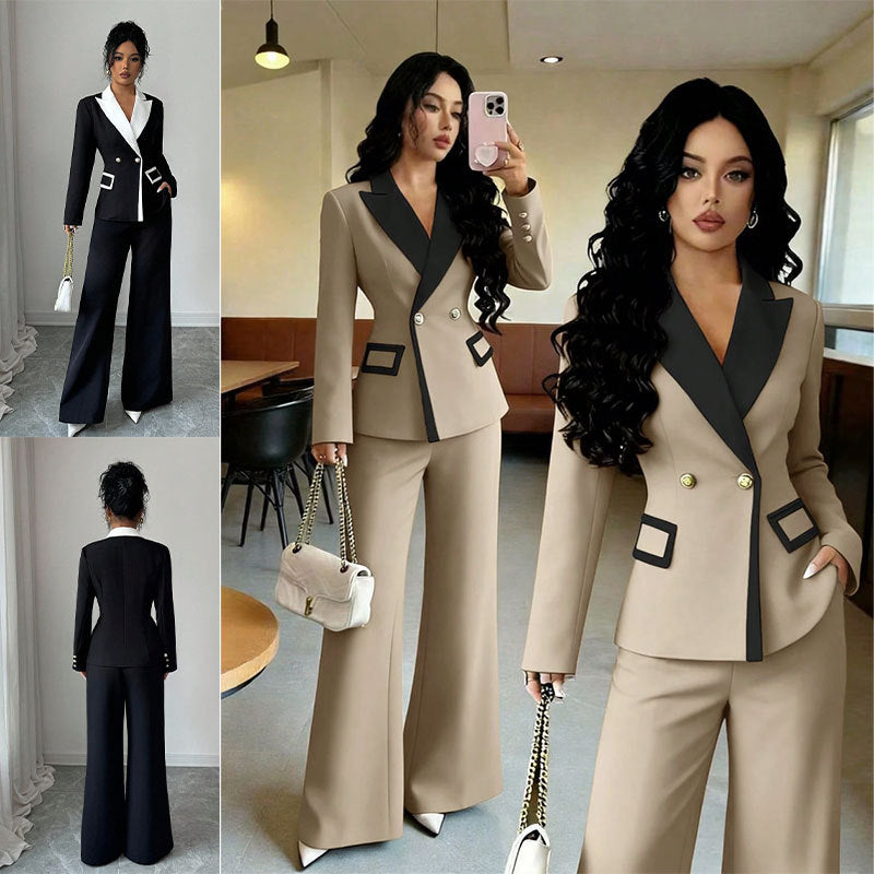 Damen Elegantes Doppelreihiges Blazer-Set Echo Archiv