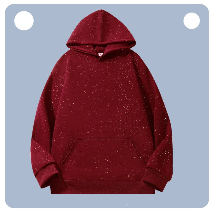 Unisex Oversize-Kapuzenpullover aus French-Terry mit Kängurutasche & dezenter Sprenkeloptik Echoarchiv