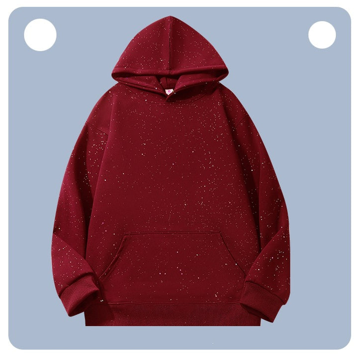 Unisex Oversize-Kapuzenpullover aus French-Terry mit Kängurutasche & dezenter Sprenkeloptik Echoarchiv