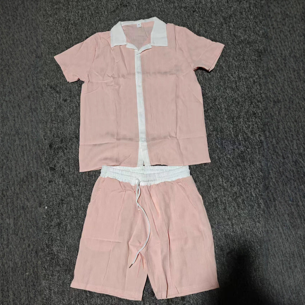 Herren Freizeit Hemd mit Knopfleiste und Shorts Set Echoarchiv