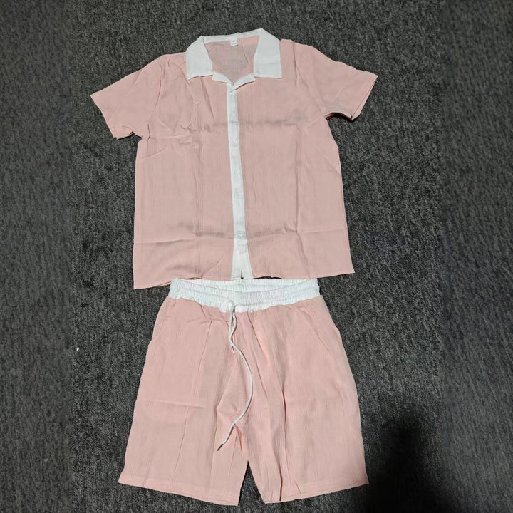 Herren Freizeit Hemd mit Knopfleiste und Shorts Set Echoarchiv
