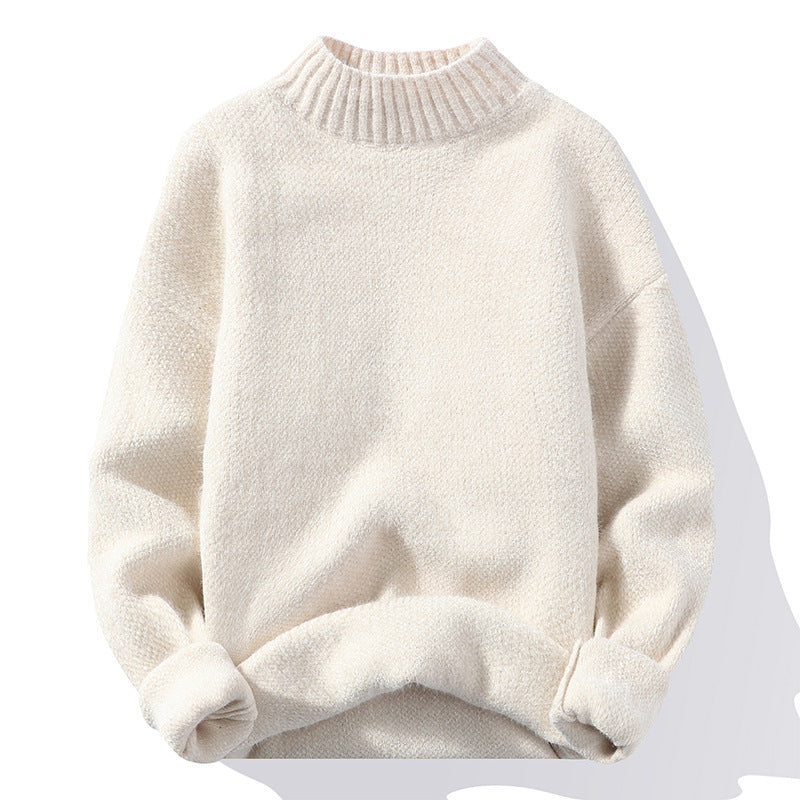 Herren Oversize-Feinstrickpullover mit hohem geripptem Kragen und melierter Struktur Echo Archiv