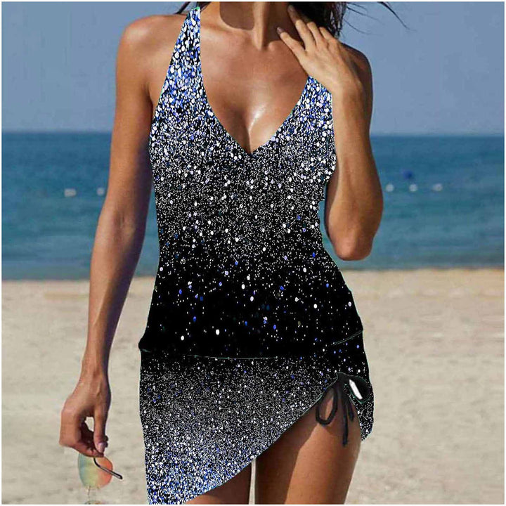 Damen lässiges Strandkleid mit verstellbarem Gürtel Echo Archiv