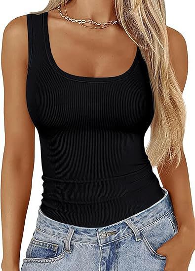 Damen Körperbetontes Oberteil mit breiten Trägern und geripptem Design Echo Archiv