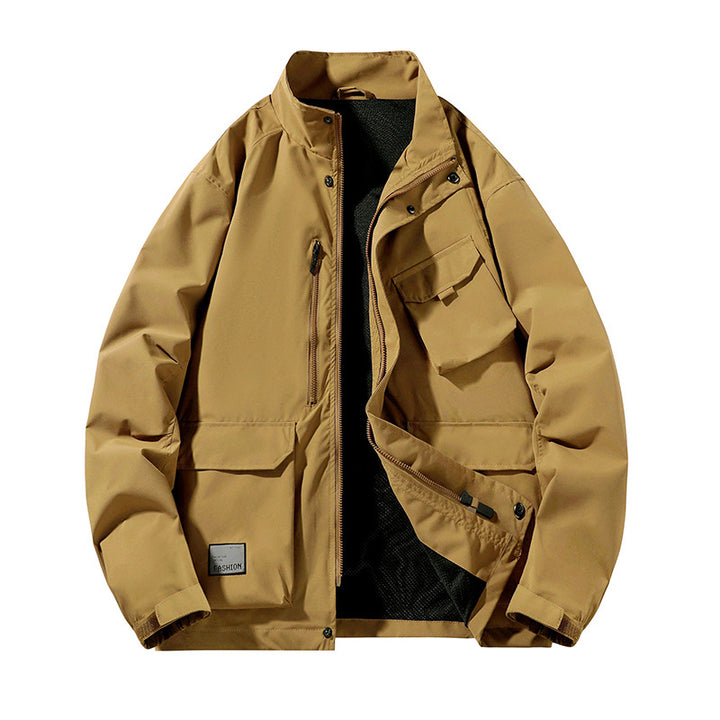 Herren Leichte Utility-Fieldjacke mit Stehkragen, Mehrfach-Taschen und atmungsaktivem Meshfutter Echo Archiv