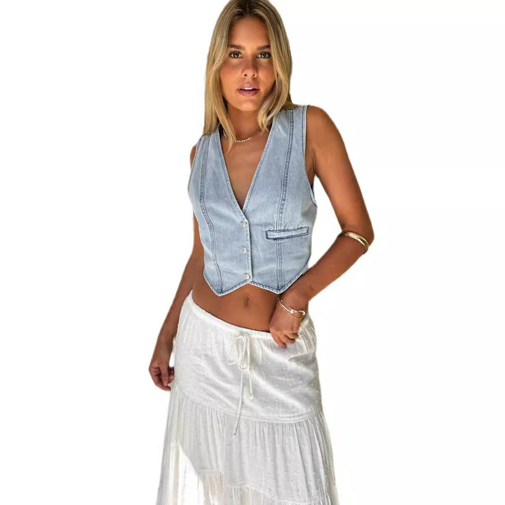 Damen Jeans-Weste mit schmaler Passform und modernem Schnitt Echo Archiv