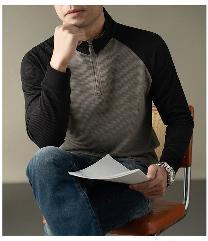 Herren funktionales Langarmshirt mit hohem Kragen und innovativer Reißverschlussöffnung Echoarchiv