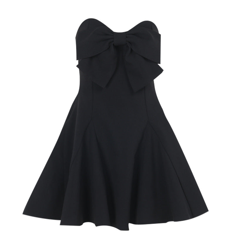 Damen skaterförmiges Cocktailkleid mit großem Schleifendetail Echo Archiv