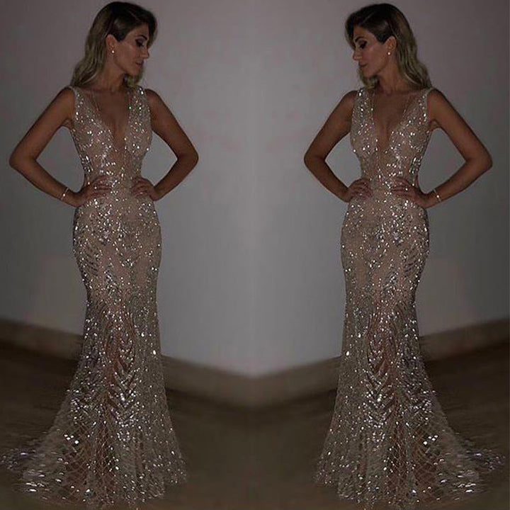 Damen Elegantes Abendkleid mit schimmernden Pailletten und figurbetontem Schnitt – Élara