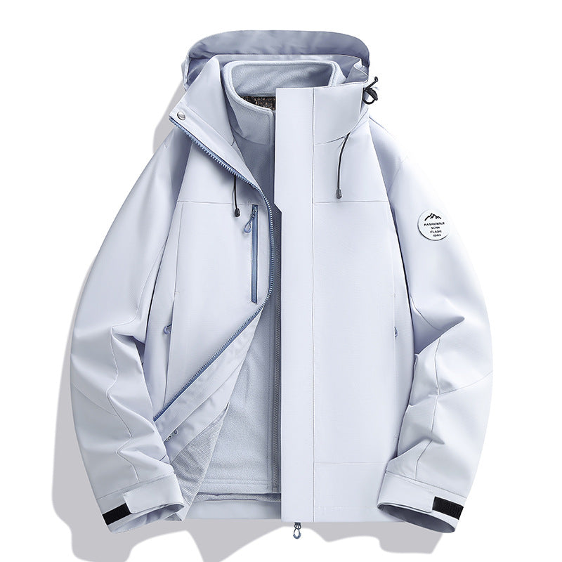 Herren Wetterfeste Softshelljacke mit Fleece‑Innenfutter, verstellbarer Kapuze & Reißverschluss‑Brusttasche Echoarchiv