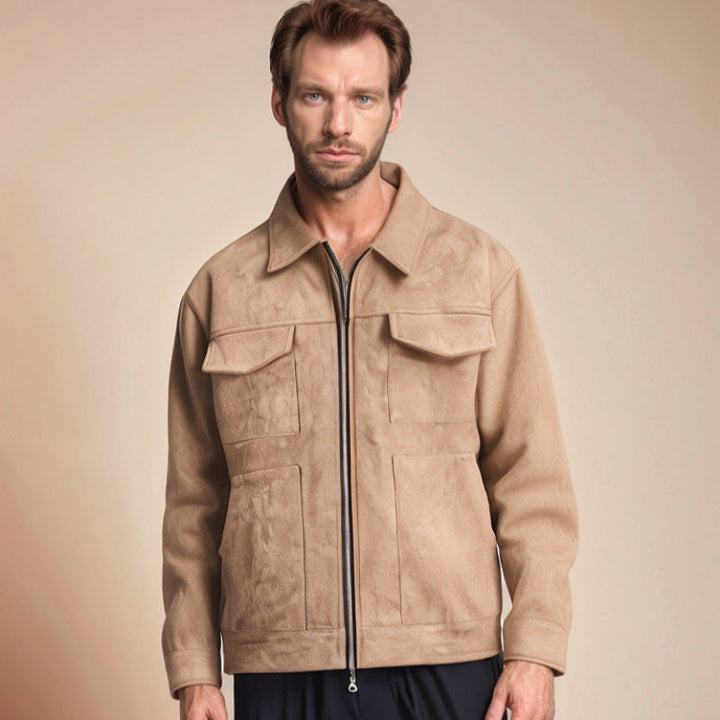 Herren modische und bequeme Übergangsjacke mit großen Taschen Echoarchiv