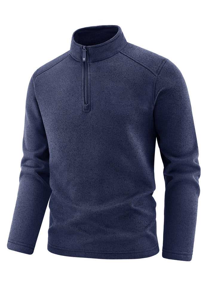 Herren Thermischer Strick-Fleecepullover mit halbem Reißverschluss und Stehkragen Echo Archiv