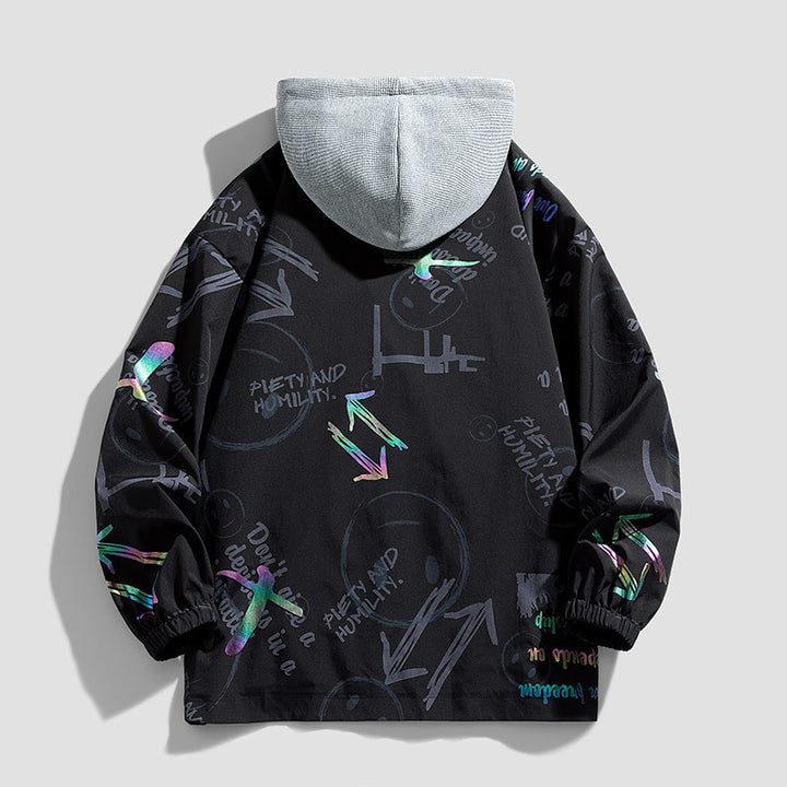 Damenjacke mit Kapuze und grafischem Design Echo Archive