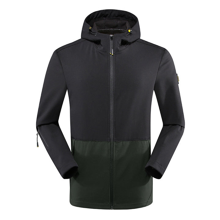 Herren leichte Softshell-Hybridjacke mit Kapuze wind- und wasserabweisend – Taviero