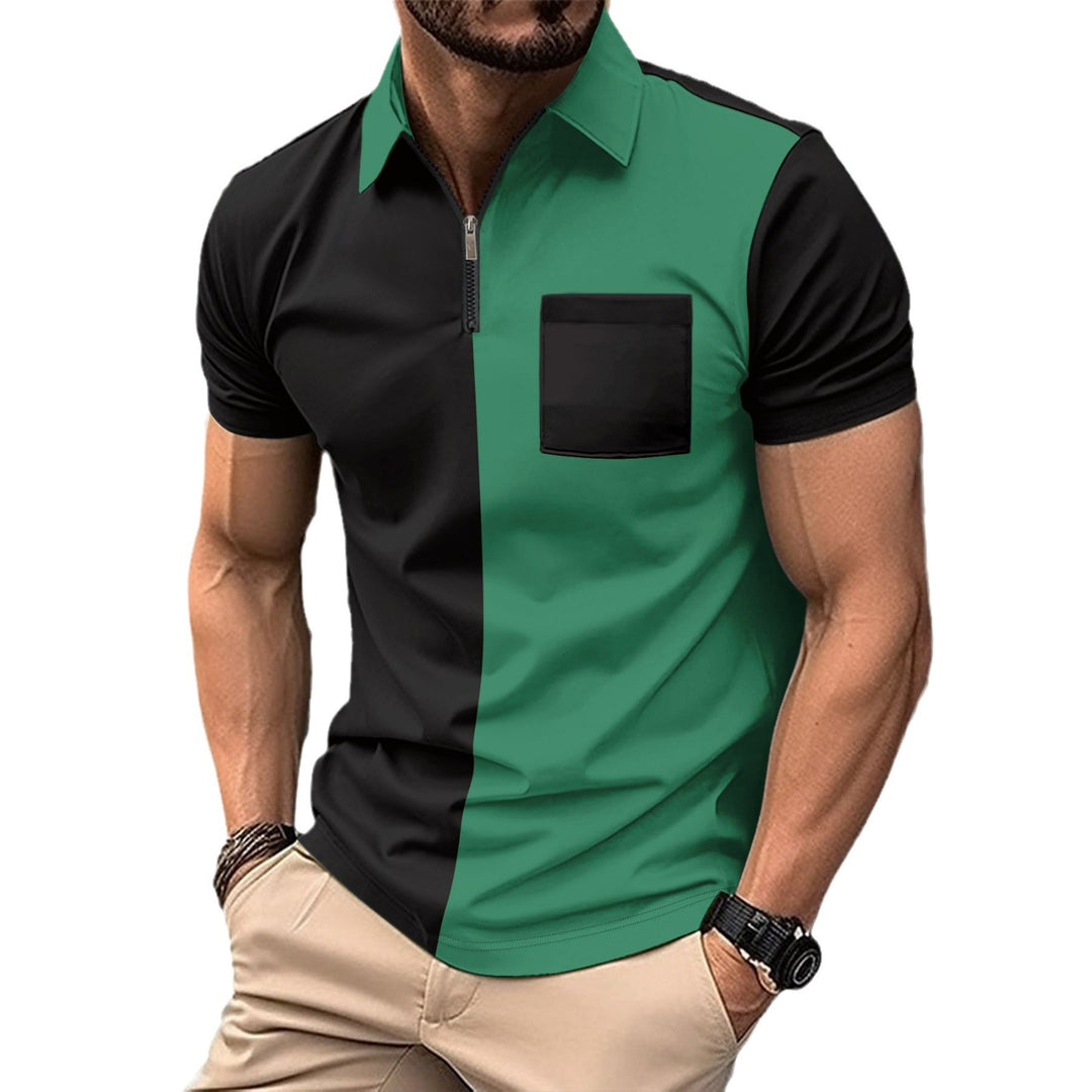 Herren Polohemd mit modernem Zip-Kragen und praktischer Brusttasche Echoarchiv