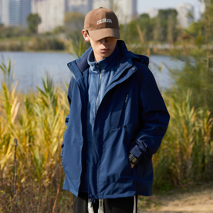 Damen zweilagige Softshell‑Outdoorjacke mit abnehmbarem Fleece‑Innenlayer und Kapuze Echoarchiv