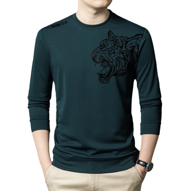 Herren Langarmshirt mit tigerinspirierter Grafik Echoarchiv