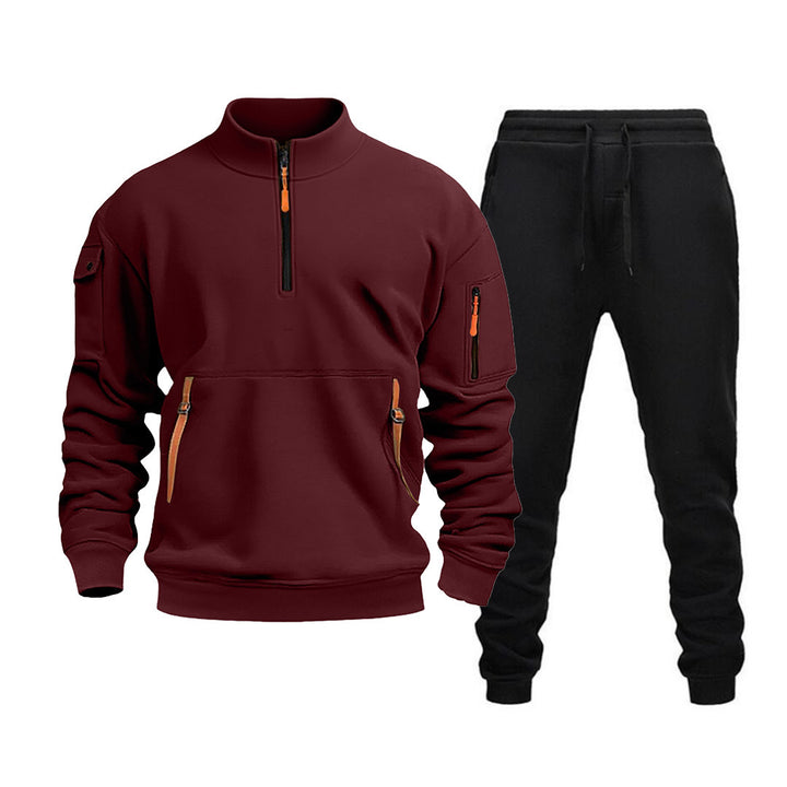 Herren moderner Sportanzug mit funktionalen Taschen und Reißverschlussdetails Echoarchiv